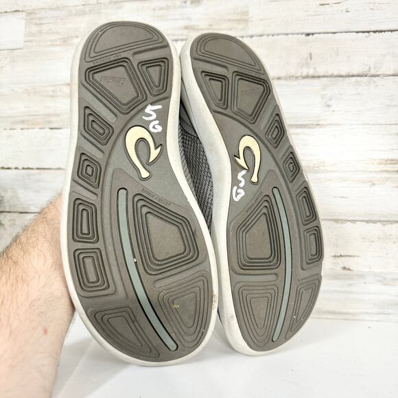 Olukai Men\'s Nohea Pae Slip On Shoes Fog‎ Gray Boating Outdoors Size 8